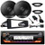 JVC KD-T92MBS Single DIN Marine MotorSports Bluetooth USB/AUX CD Player AM/FM Radio Stereo Receiver W/Install Kit, 2x 6.5" 300W Max 2-Way Speakers W/Adapter, Handlebar Control Interface (98-13 HD)