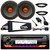 JVC KD-T92MBS Single DIN Marine MotorSports Bluetooth USB/AUX CD Player AM/FM Radio Stereo Receiver W/Install Kit, 2x 6.5" 300W Max Midrange Woofer Speakers W/Adapters, Handlebar Control Interface