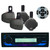 JVC KD-T92MBS Single DIN Marine MotorSports Bluetooth USB AUX AM/FM Radio Stereo SiriusXM Ready CD Player Receiver, 6.5" Black Wakeboard Marine Speakers, Wired Remote