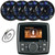 Marine Audio MA112 2.8" Color TFT Display USB Bluetooth Marine Stereo Receiver, 4x Pyle PLMRX68LEB 6.5" 250 Watt Multi-Color LED Speakers, 22" Radio Antenna