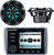 Kicker KMC10 All In One Powersports Outdoor Stereo Radio Media Center With 3.5" Full Color LCD Display, Kicker 41KM84LCW 8" KM Series Coaxial Marine Speakers w/ LED Lights