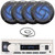 Pyle PLMRB29W2 Single DIN Marine Bluetooth USB/AUX MP3 Player AM/FM Radio Stereo Receiver, 4x 5.25" 180W Max Power 2-Way Waterproof Low Profile Slim Style Blue LED Black Speakers, 22" Radio Antenna