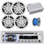 Pyle PLCD43MRB Single DIN Marine Bluetooth USB/AUX MP3 Player AM/FM Radio In-Dash Stereo Head Unit Receiver, 4x 6.5" 180 Watt Max Power 2-Way White Boat Speakers, 4 Channel Amplifier, Radio Antenna