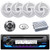 JVC KD-T92MBS Single DIN Marine MotorSports Bluetooth USB AUX AM/FM Stereo CD Player Receiver, 4x 5.25" 180 Watt Max Power 2-Way Boat Speakers, 400W Amplifier, Radio Antenna, Wired Remote