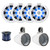 Kicker White Single Wakeboard Tower Enclosures (Qty 2) with 2 Pair (Qty 4) 6.5" 150 Watt Max Blue Flashing LED Boat Audio White Speakers w/50 Feet 16-Gauge Speaker Wire