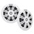 Kicker White Dual Wakeboard Tower Enclosures with 2 Pair (Qty 4) 6.5" 150 Watt Peak Power White Boat Audio Speakers w/50 Feet 16-Gauge Speaker Wire