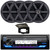 JVC KD-X38MBS Single DIN Marine Motorsports Bluetooth USB/AUX LED Illumination AM/FM Radio SiriusXM Ready Stereo Receiver W/Black Cover, 4x JVC CS-MS620 6.5" 100 Watts Max Power 2-Way Boat Speakers