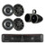 HIFONICS TPS6 THOR 6-Speaker Bluetooth Powersports Amplified Soundbar, Kicker 43CSC654 600-Watt 6-1/2" Inch CS Series 2-Way Black Car Coaxial Speakers, Kicker 12KMTED 6.5" Dual Black Empty Tower Enclosures