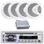 Pyle PLCD43MRB Single DIN Marine Bluetooth USB/AUX MP3 Player AM/FM Radio In-Dash Stereo Head unit Receiver, 4x 6.5" 150W Max full-range Dual Cone Waterproof White Boat Speakers, 4 Channel Amplifier