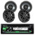 Kicker 43CSC654 600-Watt 6-1/2" Inch CS Series 2-Way Black Car Coaxial Speakers (2 Pairs), JVC KD-R97MBS iPod & Android CD MP3 Bluetooth Marine Boat Yacht Outdoor USB AUX AM/FM Radio Receiver