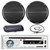 Pyle PLCDBT65 Bluetooth In-Dash Marine Stereo AM/FM Radio USB/MP3/SD Receiver, Enrock 2-Way 6.5" Full Range 90W Peak Black Speakers (Pair), Pyle Water Radio Shield, Enrock 22" Universal Marine Antenna