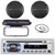 Pyle PLCD43MRB Single DIN Marine Bluetooth USB/AUX MP3 Player AM/FM Radio In-Dash Stereo Head Unit Receiver w/White Cover, 2x 6.5" 90 Watt Max Power 2-Way Full Range Boat Black Speakers, Radio Antenna