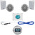 AQR82S Silver Marine Bluetooth Radio, 4"/6.5"Speakers, Wires, 1600W Amp, Antenna (MBNPN840)