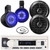 Pyle PLMRB29W2 Single DIN Marine Bluetooth USB/AUX MP3 Player AM/FM Radio Stereo Receiver, 2x 8" 300W Max 2-Way Wakeboard Black LED Boat Speakers, 2x 6.5" 120W Max Dual Cone Speakers, Radio Antenna