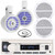 Pyle PLMRB29W2 Single DIN Marine Bluetooth USB/AUX MP3 Player AM/FM Radio Stereo Receiver, 2x 8" 300W Max 2-Way Wakeboard White LED Speakers, 2x 6.5" 90W Max 2-Way Full Range Speakers, Radio Antenna