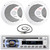 Pyle PLCD43MRB Single DIN Marine Bluetooth USB/AUX MP3 Player AM/FM Radio In-Dash Stereo Head unit Receiver, 2x 6.5" 150W Max Full Range Dual Cone Waterproof White Boat Stereo Speakers, Radio Antenna