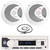 Pyle PLMRB29W2 Single DIN Marine Bluetooth USB/AUX MP3 Player AM/FM Radio Stereo Receiver, 2x 6.5" 150 Watt Max Power Full Range Dual Cone Waterproof White Boat Stereo Speakers, 22" Radio Antenna