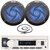 Pyle PLMRB29W2 Single DIN Marine Bluetooth USB/AUX MP3 Player AM/FM Radio Stereo Receiver, 2x 5.25" 180W Max Power 2-Way Waterproof Low Profile Slim Style Blue LED Black Boat Speakers, Radio Antenna