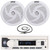 Pyle PLMRB29W2 Single DIN Marine Bluetooth USB/AUX MP3 Player AM/FM Radio Stereo Receiver, 2x 5.25" 180 Watt Max Power 2-Way Waterproof Low Profile Slim Style Boat White Speakers, 22" Radio Antenna