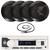 Pyle PLMRB29W2 Single DIN Marine Bluetooth USB/AUX MP3 Player AM/FM Radio Stereo Receiver, 4x 6.5" 150 Watt Max Power Full Range Dual Cone Waterproof Black Stereo Boat Speakers, 22" Radio Antenna