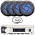 Pyle PLMRB29W2 Single DIN Marine Bluetooth USB/AUX MP3 Player AM/FM Radio Stereo Receiver, 4x 5.25" 180W Max Power 2-Way Waterproof Low Profile Slim Style Blue LED Black Boat Speakers, Radio Antenna