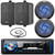 Pyle PLMRB29B Single DIN Marine Bluetooth USB/AUX MP3 Player AM/FM Radio In-Dash Black Stereo Receiver, 2x 5.25" 180W Max 2-Way Blue LED Black Speakers, 2x 4" 30W Max Indoor/Outdoor Speakers, Antenna