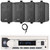 Pyle PLMRB29W2 Single DIN Marine Bluetooth USB/AUX MP3 Player AM/FM Radio Stereo Receiver, 4x Enrock EKMR408B 4" 30 Watt Max 3-Way Indoor/Outdoor Black Speakers, Radio Antenna