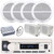 Pyle PLMRB29W2 Single DIN Marine Bluetooth USB/AUX MP3 Player AM/FM Radio Stereo Receiver, 4x 6.5" 90W Max 2-Way White Speakers, 2x 3.5'' 200W Max 3-Way Mini Box Speakers, 4 Channel Amplifier, Antenna