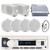 Pyle PLMRB29W2 Single DIN Marine Bluetooth USB/AUX MP3 Player AM/FM Radio Stereo Receiver, 4x 6.5" 400W Max 2-Way White Speakers, 2x 3.5'' 200W Max Mini Box Speakers, 4 Channel Amplifier, Antenna