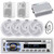 Pyle PLCD43MRB Single DIN Marine Bluetooth USB/AUX MP3 Player AM/FM In-Dash Stereo Receiver, 4x 5.25" 180W Max 2-Way Speakers, 2x 4" 30W Max Indoor/Outdoor Speakers, 4 Channel Amplifier, Antenna