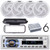 Pyle PLCD43MRB Single DIN Marine Bluetooth USB/AUX MP3 Player AM/FM Radio In-Dash Stereo Head Unit Receiver w/White Cover, 4x 5.25" 180W Max Slim Style Speakers, 4 Channel Amplifier, Radio Antenna
