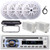 Pyle PLCD43MRB Single DIN Marine Bluetooth USB/AUX MP3 Player AM/FM In-Dash Stereo Head Unit Receiver w/White Cover, 4x 5.25'' 100W Max 2-Way Speakers, 2x 3.5'' 200W Max Mini Box Speakers, Antenna