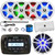 Infinity PRV250 Marine Bluetooth USB/AUX AM/FM Radio Digital Media Black Stereo Receiver, 4x 8" 450W Max RGB LED Speakers, 10" 750W Max RGB LED Subwoofer, 5-Channel Amplifier W/Kit, Antenna, Wire