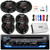 JVC KD-T720BT Single-DIN Bluetooth USB/AUX CD Player AM/FM Radio Multimedia Car Audio Stereo Receiver, 4x 6.5" 300W Peak 2-Way Speakers, 2x 6x9" 500W Max 3-Way Speakers, 4-Channel Amplifier w/Kit