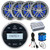 Enrock EM856 Marine Bluetooth USB/AUX AM/FM Radio Gauge Style Digital Media Receiver, 4x 6.5" 180W Max 2-Way High-Performance Charcoal Speakers, 4-Channel Amplifier, USB/AUX Adapter, Wire, Antenna