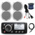 Fusion Marine AM/FM Receiver, 4x 6" Speakers, 50 Ft Wire, Antenna,USB Aux Mount (R-MSRA205-BAYBOAT)