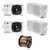 4 x Pyle 3.5'' 200 Watt 3-WayMarineSpeakers (White),  16-G 50 Ft Speaker Wire (R-PLMR24-EB16G50FT-CCA)