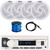 Pyle PLMRB29W2 Single DIN Marine Bluetooth USB/AUX MP3 Player AM/FM Radio Stereo Receiver, 4x 4" 100W Max Power Low Profile 2-Way Waterproof White Boat Outdoor Speakers, Radio Antenna, Speaker Wire