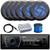 Pyle PLRMR27BTB Single DIN Marine Bluetooth USB/AUX MP3 Player AM/FM Radio Stereo Receiver, 6x 5.25" 180W Max 2-Way Blue LED Black Boat Speakers, 4 Channel Amplifier, Radio Antenna, Speaker Wire