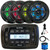 Infinity PRV250 Marine Bluetooth USB/AUX AM/FM Radio Digital Media Black Stereo Receiver, 4x 6.5" 120W Max 4-Ohm RGB LED Coaxial Boat Speakers w/Grilles, USB/AUX Adapter, Radio Antenna, Speaker Wire