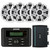 Kicker 46KMC3 Marine Boat Yacht Gauge Style Bluetooth Stereo AM/FM Radio Receiver, 2 Pairs of Kicker 6.5" Inch Audio Speakers (Bulk Packaging), Kicker 44KXMA400.4 4-Channel 400W Marine Amplifier
