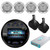 Lanzar AQR80B 4x28 W Round Aquatic Waterproof Marine Stereo Boat In Dash Radio Bluetooth Receiver, 4 x 5.25 Water Resistant Speakers, 2 x 6.5 Wake Board Tower Speakers, 8 Ch Bluetooth Amplifier