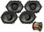 4x JBL 6x8" Custom Fit GX Series Coaxial Car Audio Speakers, 16-G 50 Ft Wire