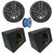 2x Enrock Marine 2-Way 180-Watts High-Performance 6.5" Water-Resistant Speakers (Black), 2x Marine Coated Spray-liner Wedge Enclosure, Enrock 16 Gauge Tinned Speaker Wire