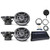 4 x Hifonics 6.5" Marine 120-Watt 2-Way Speakers w/ Grills (Black), Hifonics Thor 4-Channel Amplifier, MB Quart Waterproof Bluetooth Preamp Controller, Amp Installation Kit with RCA Cables (8 Gauge)