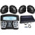 Hifonics TPSMR1 Marine and Powersports Bluetooth Gauge Mount Radio,  4 x Hertz HMX65S 6.5" Powersport Coaxial Speakers (Black), Hifonics Thor 4-Channel Amplifier, Amp Installation Kit w/ RCA Cables