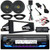 JVC KD-X38MBS Single DIN Marine Bluetooth USB/AUX AM/FM Radio SiriusXM Ready Stereo Receiver w/Install Kit, 2x 6.5" 300W Max Speakers w/Adapters, 4-Channel Amplifier w/Kit, Handlebar Control Interface