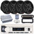 Pyle PLMRB29W2 Single DIN Marine Bluetooth USB/AUX MP3 Player AM/FM Radio Stereo Receiver w/Black Cover, 4x 6.5" 600W Max 2-Way Wireless RF Streaming Black Speakers, 4-Channel Amplifier, Antenna, Wire