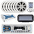 Pyle PLMRB29W Single DIN Bluetooth Marine MP3 In-Dash Stereo Receiver W/White Cover, 6x 6.5'' 400W Dual Waterproof 2-Way Boat Speakers, 6-Channel 200W Amplifier, Speaker Wire, Radio Antenna