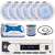 Pyle PLMRB29W2 Single DIN Marine Bluetooth USB/AUX MP3 Player AM/FM Radio Stereo Receiver, 6x 6" 240W Max Low Profile 2-Way Blue LED White Speakers, 6 Channel Amplifier, Radio Antenna, Speaker Wire